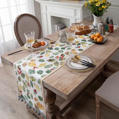 Table Flag Insect Leaf Chenille Fringed Household Tablecloth Polyester Tablecloth Fresh Table Flag