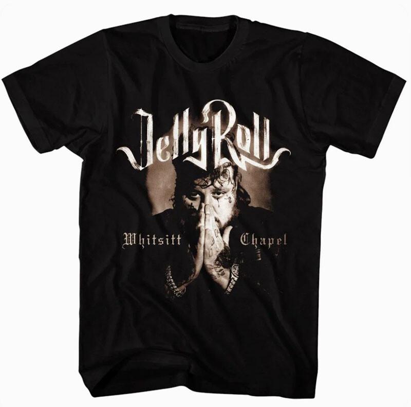 New Authentic Jelly Roll Whitsitt Chapel Album Cover Tattoo Country Black Shirt Unisex T-Shirt M