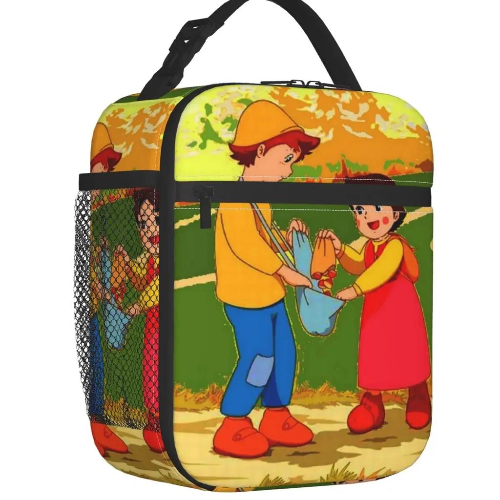 Custom Heidi Peter And Grandpa Together Lunch Bag Men Women Cooler Thermal Insulated Lunch Boxes for Student School