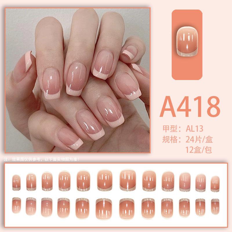 24PCS  Press On Nails Short Square Fake Nails Cute Designs Glossy False Nails Halloween Nails Cute Full Cover Glue On Nails Stick With 2ml Glue