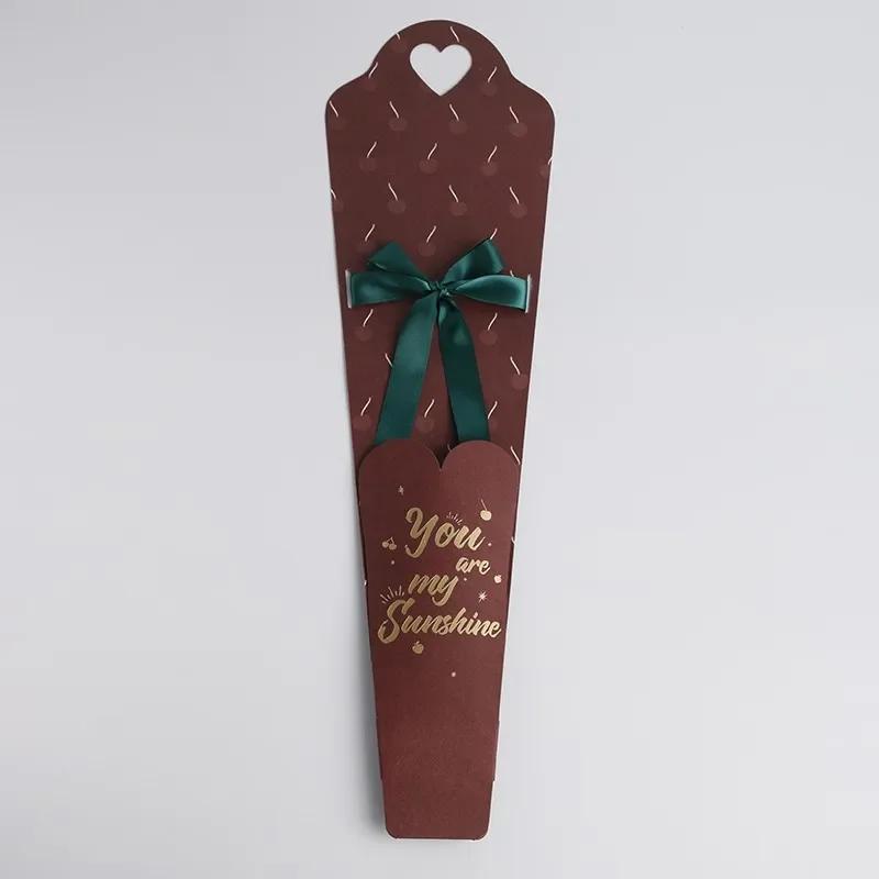 Kraft Paper Teacher's Day Flower Box Gift Box Packaging Box Mother's Day Single Flower Portable Bunch Romantic Decorate Desktop