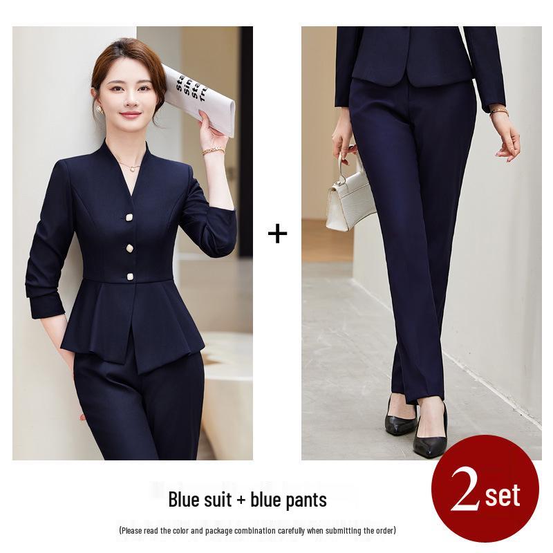 Elegant Skirt Suit for Professional Women - Perfect for Autumn & Spring Administrative Workwear