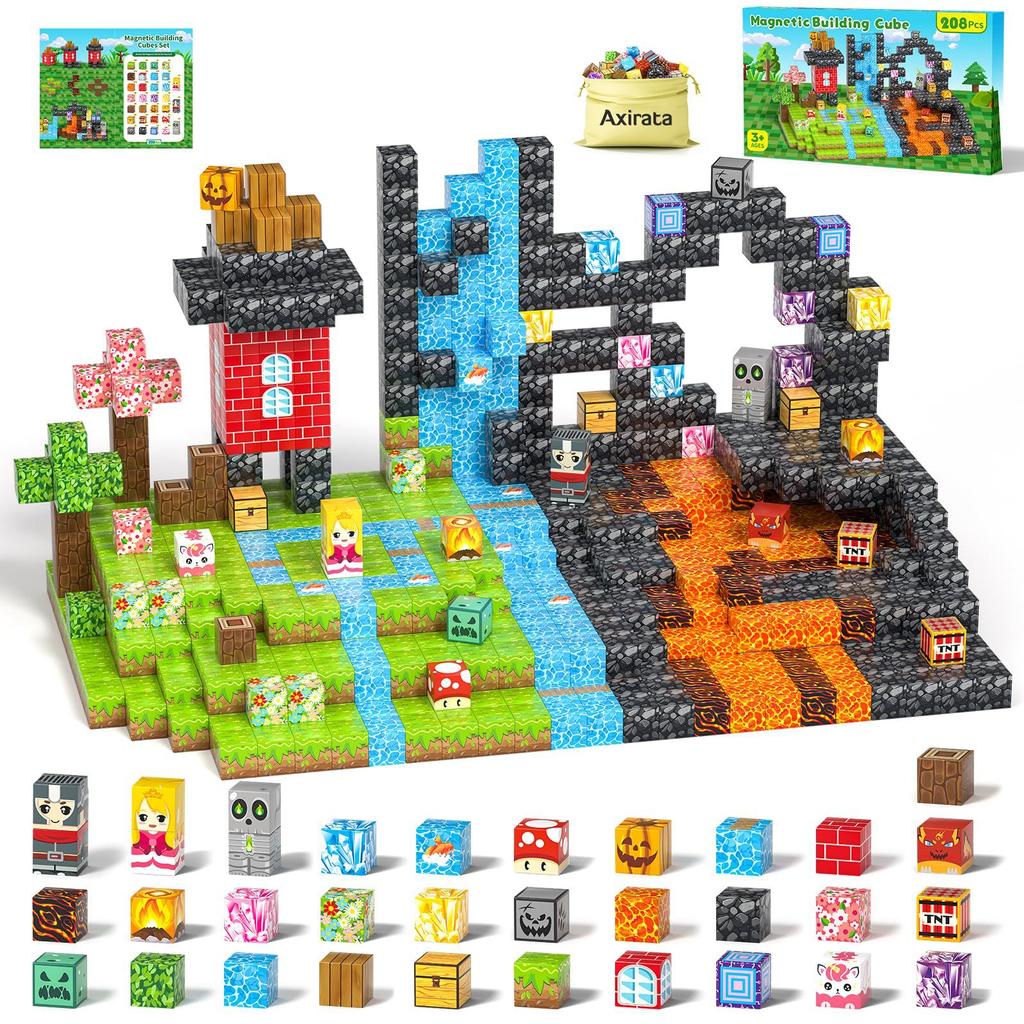 Magnetic Block Building Block Christmas Cottage Boys And Girls Full Set Of Children'S Toys