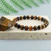 Bracciale Occhio di Tigre Naturale 5A Uomo e Donna Ciondolo Gioielli in Pietra Naturale Guarigione Buddha Cordino Elastico Coppia Bracciale con Perline di Cristallo