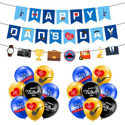 Father'S Day Themed Decorative Paper Flag Balloon Set Happy Father'S Day Banner Customization