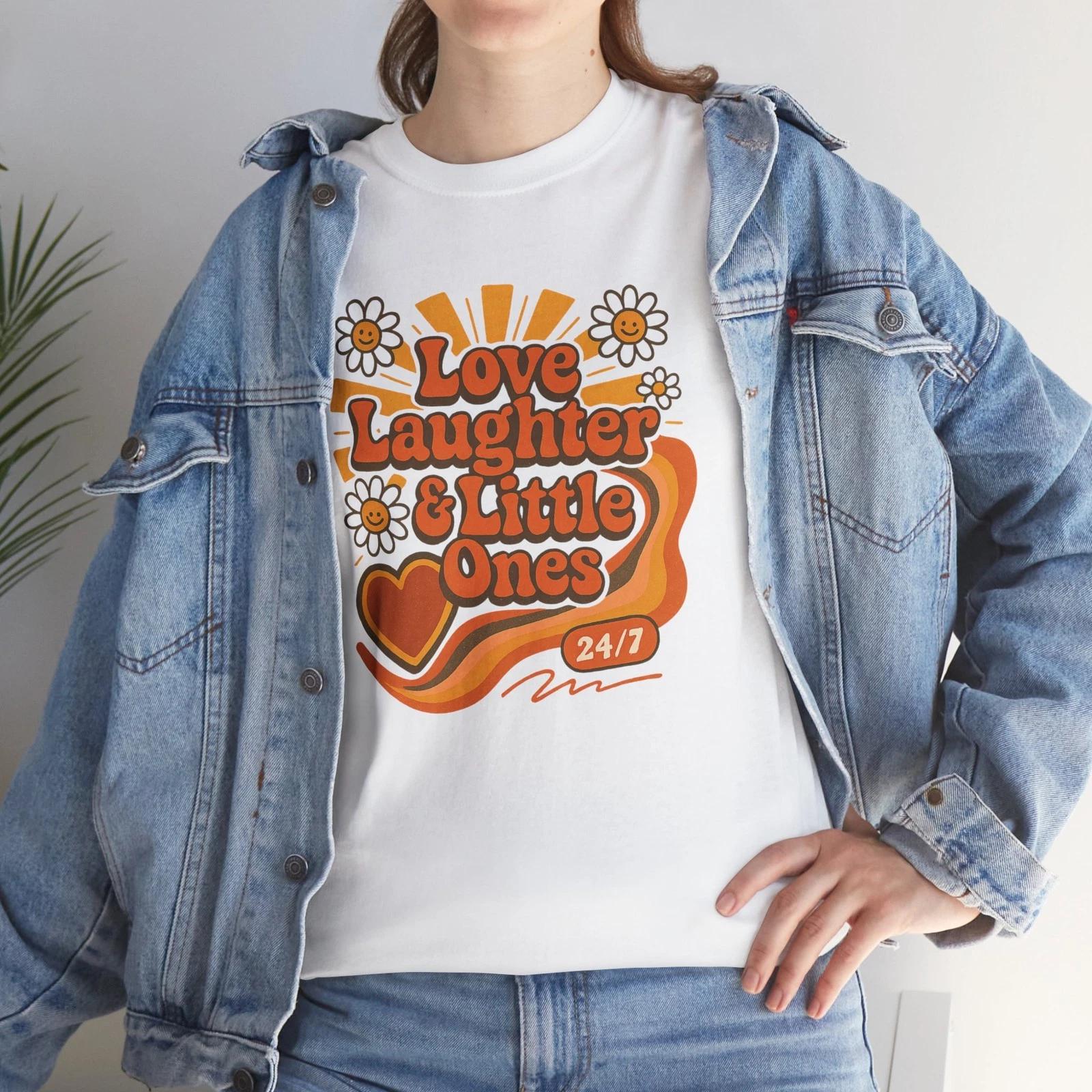 

Retro Love & Laughter Tee, Unisex Cotton Shirt, Casual Outfit, Gift S