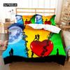 3D Love Heart Duvet Cover Microfiber Luxury Romantic Theme Bedding Set King Queen For Couple Valentine's Day Gifts Bedroom Decor