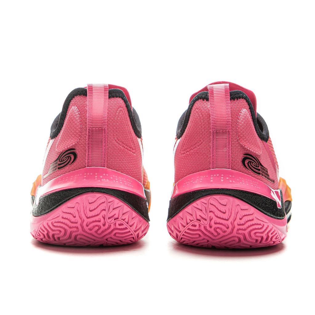 Li Ning Hurricane Story Full Palm Technology Running Guard Shoes Men Basketball Shoes Pink Orange ABAU083-11