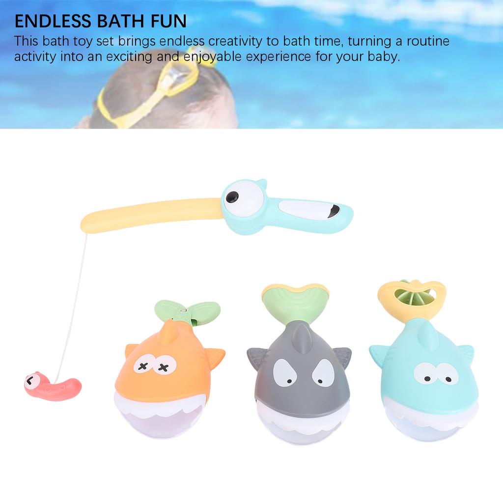 Bathtub Fishing Toy Set Sensory Development Interactive Baby Bath Toys Safe for Toddlers