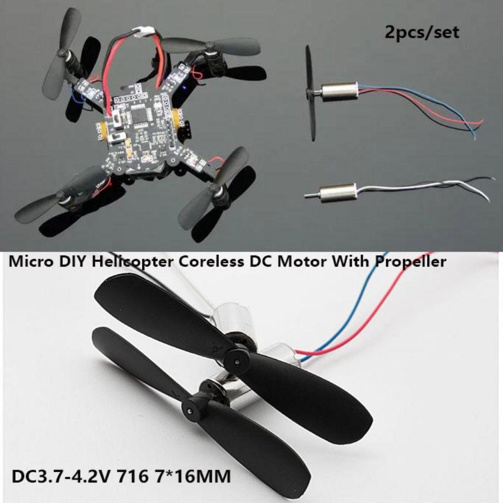 2pcs/set 716 7*16MM Great Torque High Speed Motor DC3.7-4.2V Micro DIY Helicopter Parts