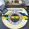 Benutzerdefinierter Name Fenerbahce Runder Teppich, Teppich für Wohnzimmer Schlafzimmer Sofa Spielzimmer Dekor, Rutschfeste Fußmatte