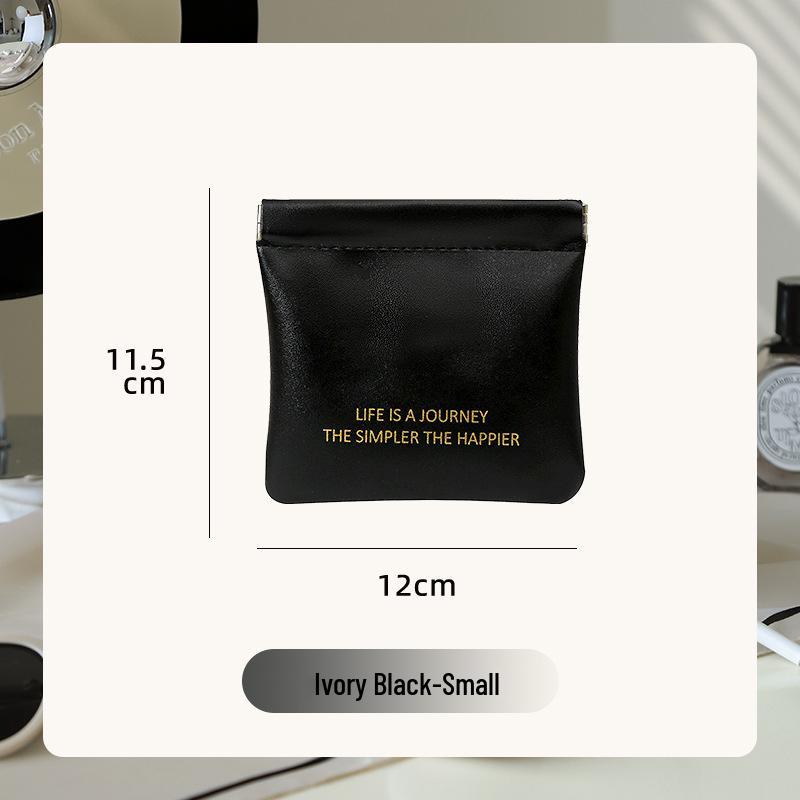Portable Makeup Bag with Lipstick, Data Cable, Bluetooth Headset, Charger, and Key Storage; Automatic Closure Spring Sheet Design