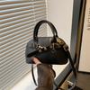 Fashion Small Size Shoulder Bag Handbags Solid Color Shell Bag Belt Buckle Design Top-handle Bags Women