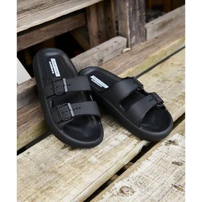 FREAKS STORE OUTDOORS Sandali a Ciabatta Recupero Doppia Fascia Scarpe Edizione Limitata Nero