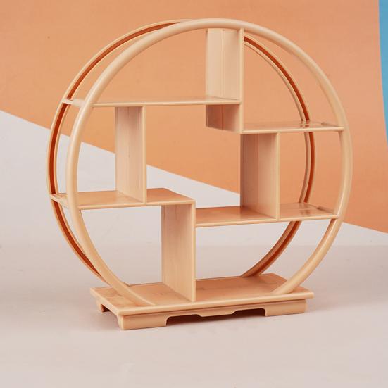 Minyatür Sergileme Rafı Çin Tarzı Mobilya Yuvarlak Dekoratif Raf Süsü 1 Kişilik:12 Bebek Evi Minyatür Modeli