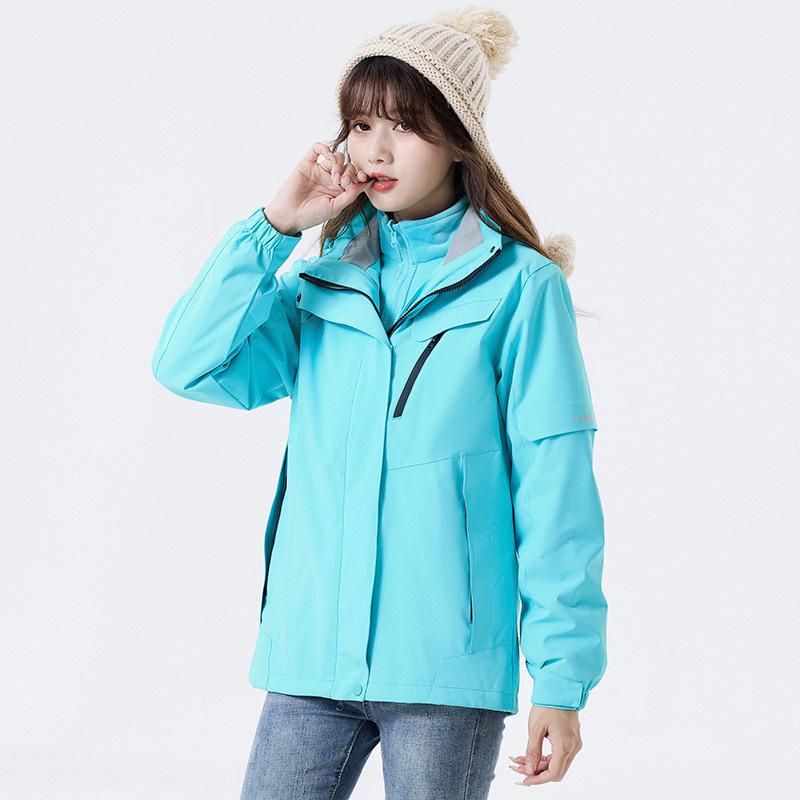 Latest Outdoor Use Jacket Mens Two-piece Kit Womens Thickened Liner Wind Resistant Water Repellent Ski Suit