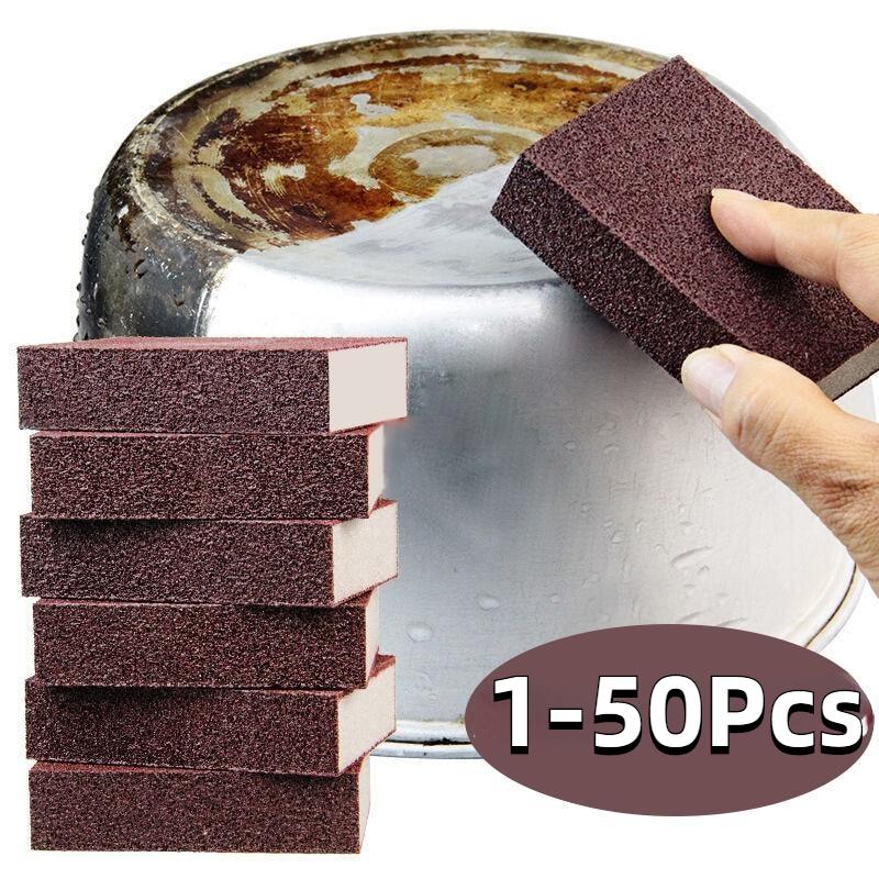 Gomma in spugna Carborundum Spazzola per la pulizia della ruggine Spazzola per la pulizia del calcare per spugna da cucina per pentole per piano cottura