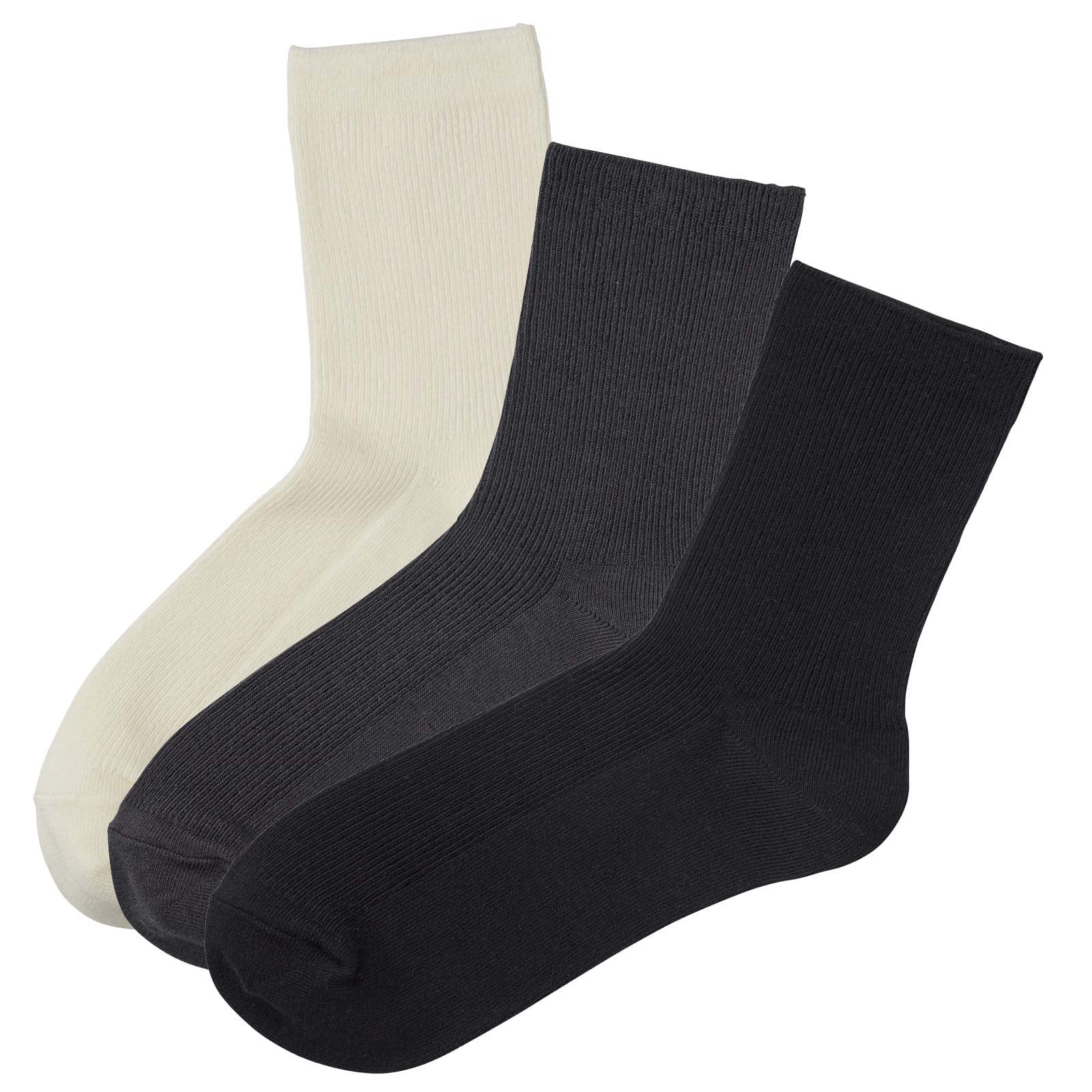 

Okamoto Хлопковые носки с резинкой и рубчиком, однотонные, черные, ассорти, +5% женские, набор из 3 пар, весна/лето, цвет, 23,0 см - 25,0 см,