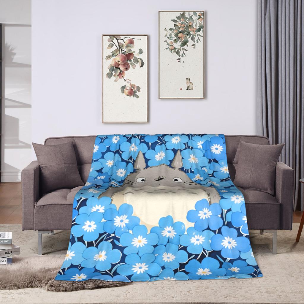 Traditional Nekobasu Japanese Blanket T-Totoros Travel Flannel Bedding Throws For Living Room Warm Bedspread Birthday Present