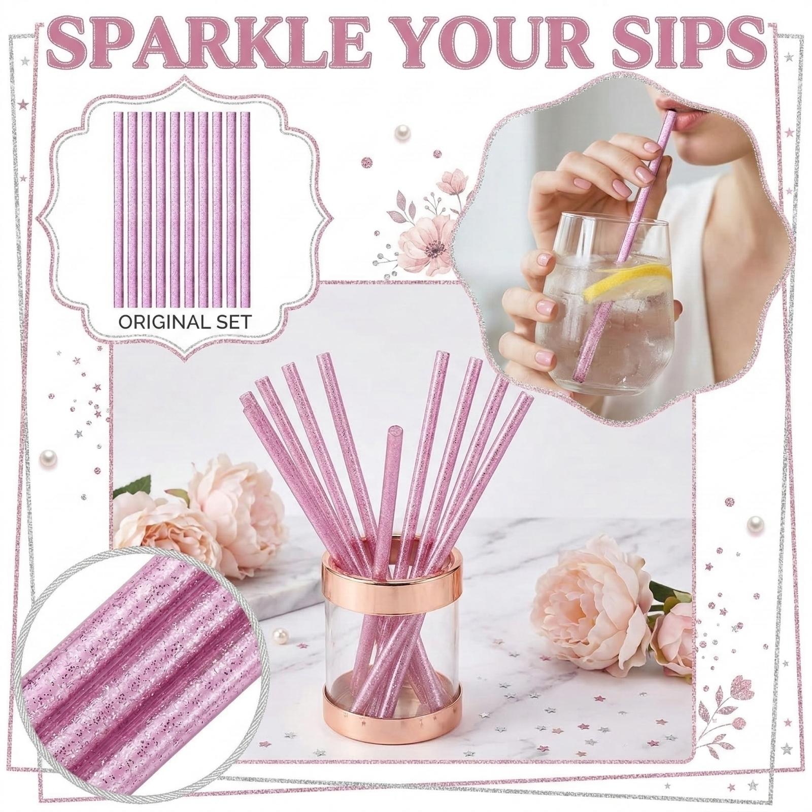 

Reusable Drinking Straws Set of 12 Durable and Lightweight Straws for Everyday Use Suitable for Various Beverages Straws Easy to Clean One Size