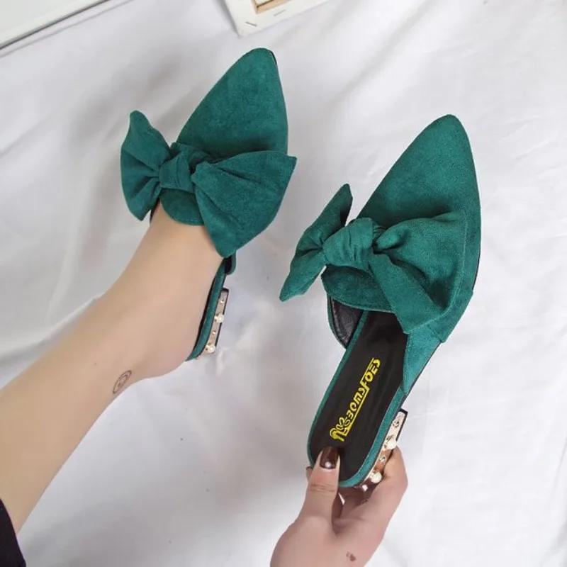 Fashion Low Heel Shoes Pointed Toe Slides Original New Style Casual Shoe 2025 Luxury Slip-resistant Women's Slippers and Ladies Sandals