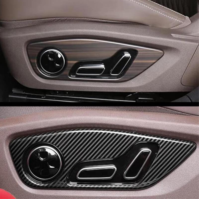 For BYD Han EV - ABS Carbon Fiber Seat Adjustment Switch Cover Trim Sticker Interior Accessories