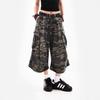JYL Unisex Camo Jeans Summer Cropped Loose Neutral Style Cargo Denim Pants