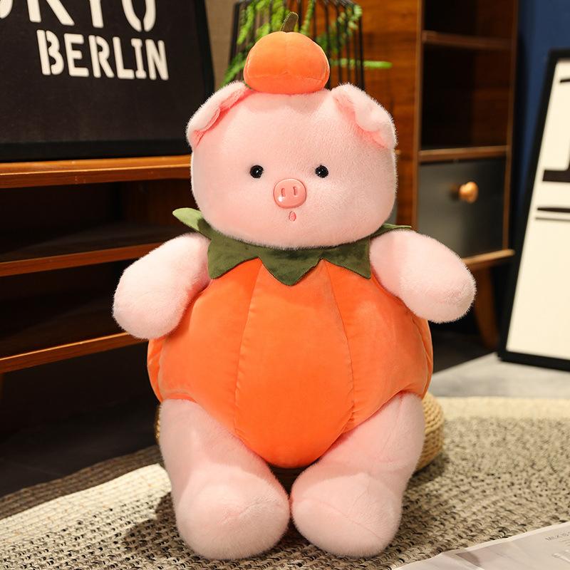 Pumpkin Pig Doll Cute Pumpkin Rabbit Doll Plush Toy Doll Girl Sleeping Pillow Birthday Gift