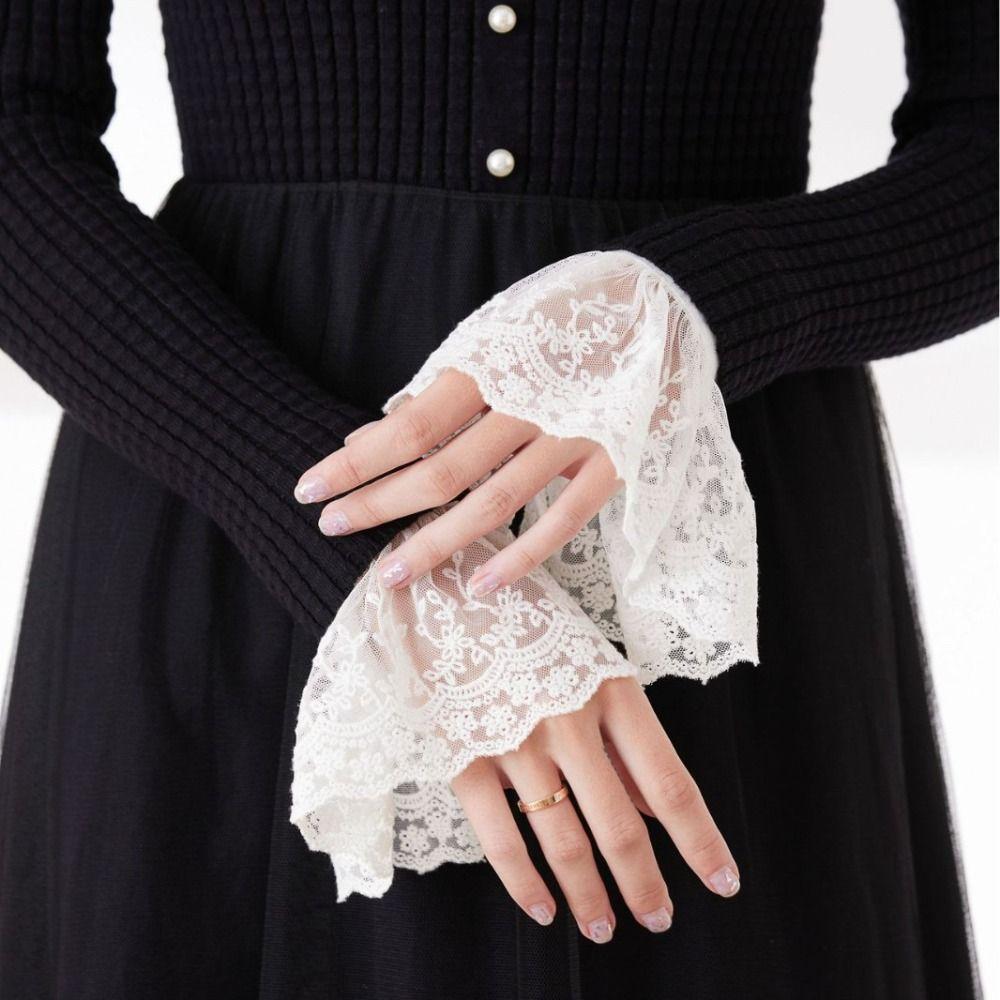 Floral Sleeve Cuffs Detachable Sweater Decoration Fashion Fake Cuff  Autumn Winter