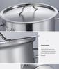 Premium Thickened Stainless Steel Stockpot with Compound Bottom, Sandblasted Finish for Commercial Use