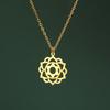 LIKGREAT Yoga Lotus Necklaces Stainless Steel Flower of Life Pendant Women Girls Mandala Healing Buddha Spiritual Chakra Jewelry