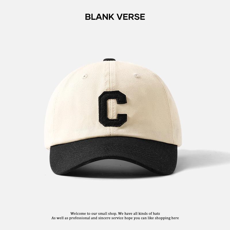 Fashion Retro Simple Sticker Splicing Baseball Cap Children Sunscreen Sunshade Face Small Trend Cap