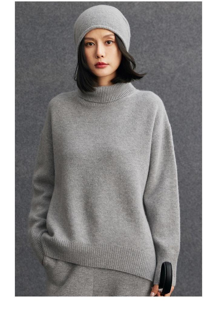 2025 Women's Cashmere High Collar Short Knit Sweater - Autumn/Winter Collection