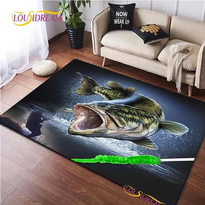 Fishing Enthusiast Carpet for Living Room Sofa Table Bedroom Rugs Home decor Kitchen washroom Indoor Outdoor Non-slip floor Mats