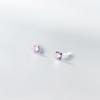 Tiny Round Crystal Stud Earrings Claw Design 925 Silver Piercing Jewelry for Women Simple CZ Zircon Earring Female Gift