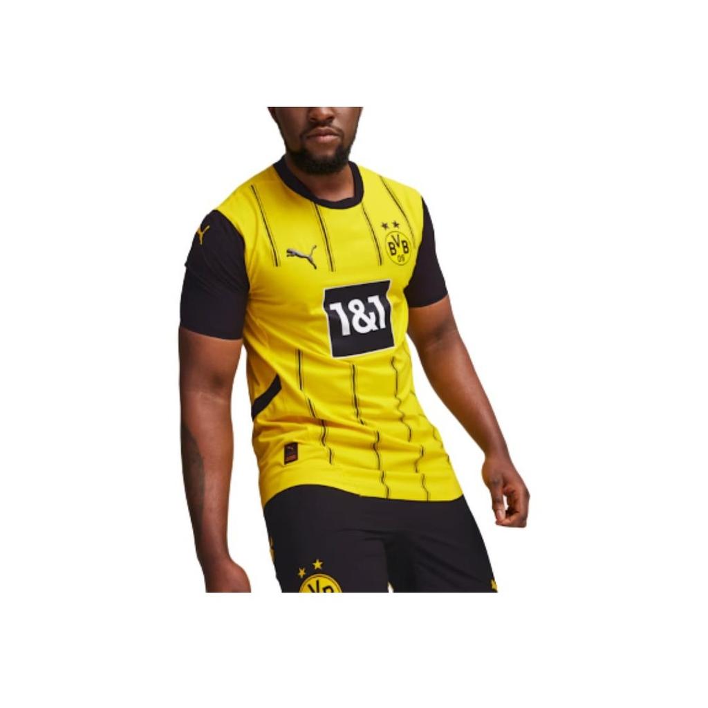 Puma Borussia Dortmund 24-25 Season Football Series SS24 Comfortable Crew Neck Short Sleeve T-Shirt Men Tops Yellow 774945-01