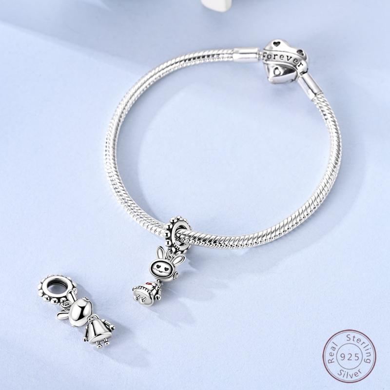 Cute Mechanical Rabbit Copper Pendant Beaded 3Mm Diy Party Christmas Exquisite Jewelry Making Gift