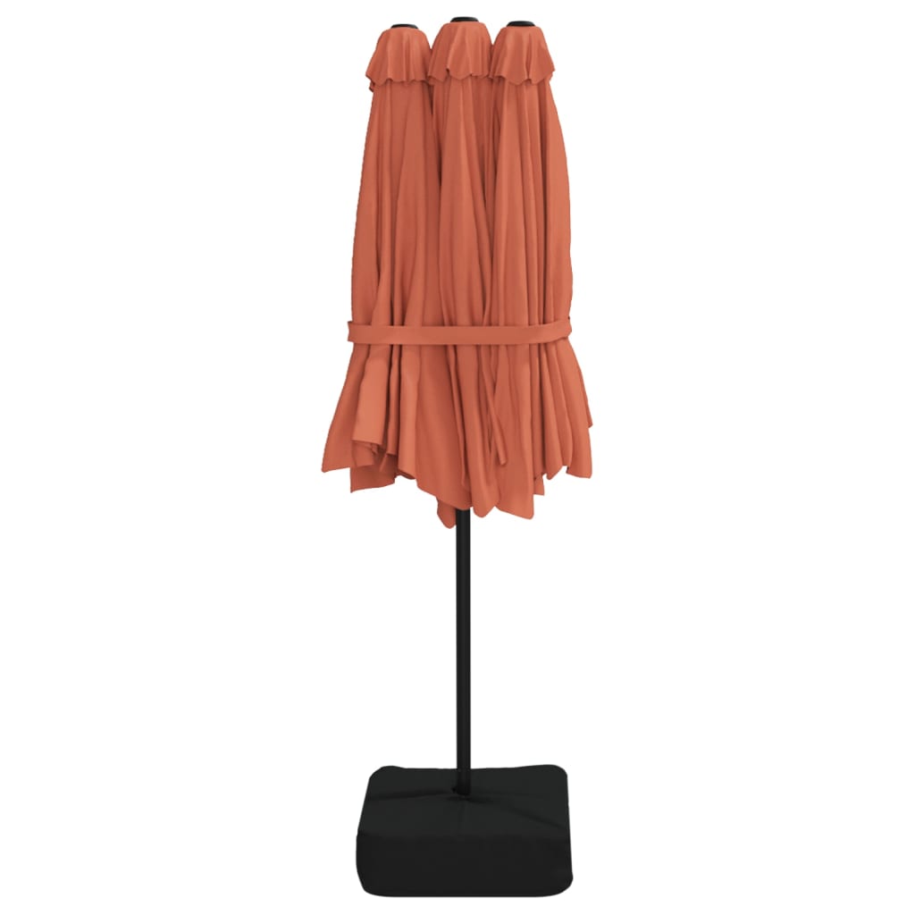 Vidaxl Podwójny Parasol Ogrodowy, Terakotowy, 449X245 Cm