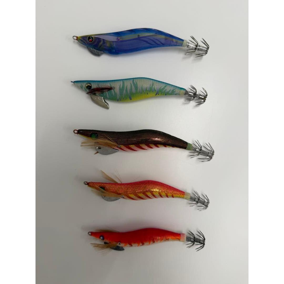 Used Egi set of 5 bait tree squid fishing lure