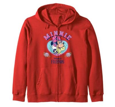 Disney Minnie Mouse Reto Style Minnie Listening To Disco Zip Hoodie