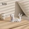Niche Art Ornament 3D Printed Lying Robe Girl Statue, Modern Minimalist Hooded Home Decor Woman Desktop Decoration, Elegant Sculpture Gift Solid