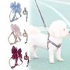 Pet Dog Leash Set With Bright Silk Large Bowknot Chest Harness For Small Dogs And Cats