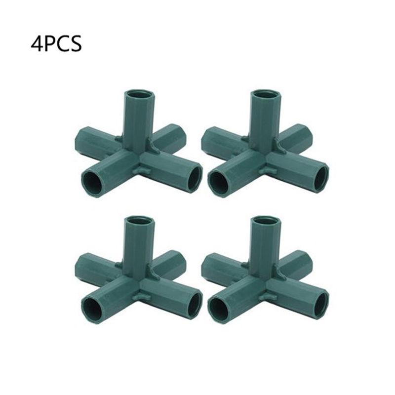 

1-4 шт. Пластиковые соединители для конструкций, зеленые, для садовой теплицы, стыковые соединения, адаптер 16 мм Right-angle 5ways - 4PCS