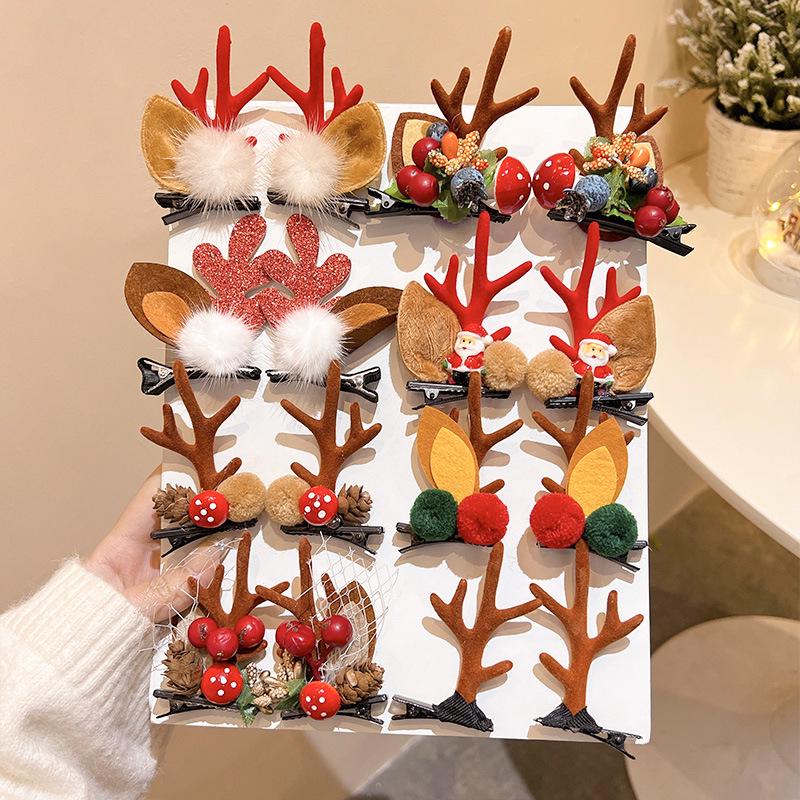 Mori Style Reindeer Antler Hair Clips for Adults - Festive Christmas Party Accessories