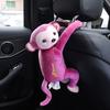 Cute Plush Monkey Hanging Tissue Boxes Animal Napkin Tissue Paper Boxes Holder for Car Home Garden Kitchen Storage
