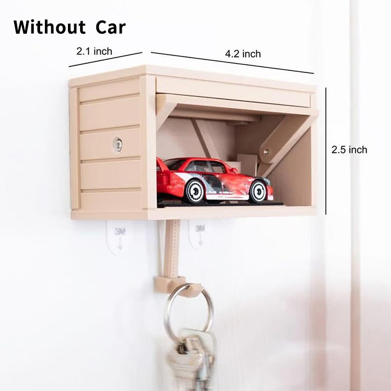 1Pc Car Garage Key Holder With Opening Door Fun 3D Printed Key Organizer Wall Mount Easy Installation Key Rack For Entryway