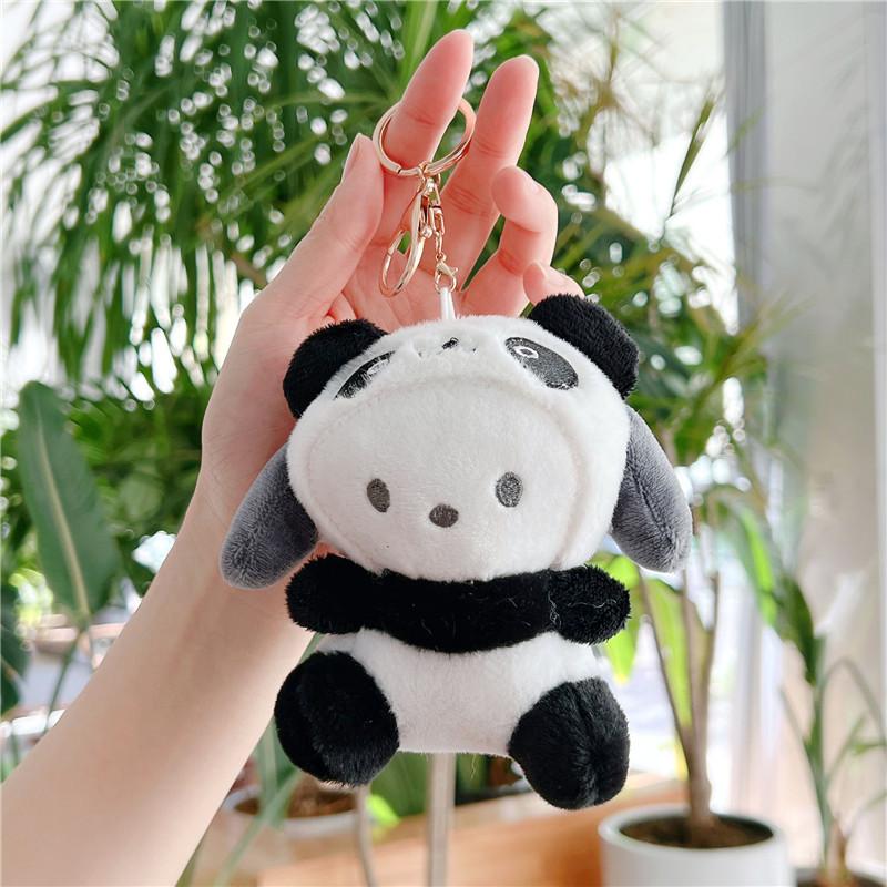Cute Panda Plush Keychain Doll Cartoon Stuffed Animal Pendant Bag Charm Accessory