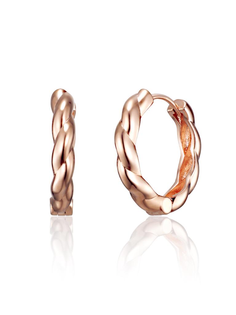 Ellejewelry 14K Gf Twisted Round One-Touch Earrings Elgpee557