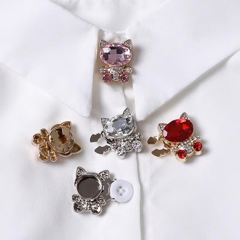 1PC Luxury Fashion Clothing Closures Alloy Swan Rhinestone Button Originality Swan Rhinestone Button Set Alloy Button