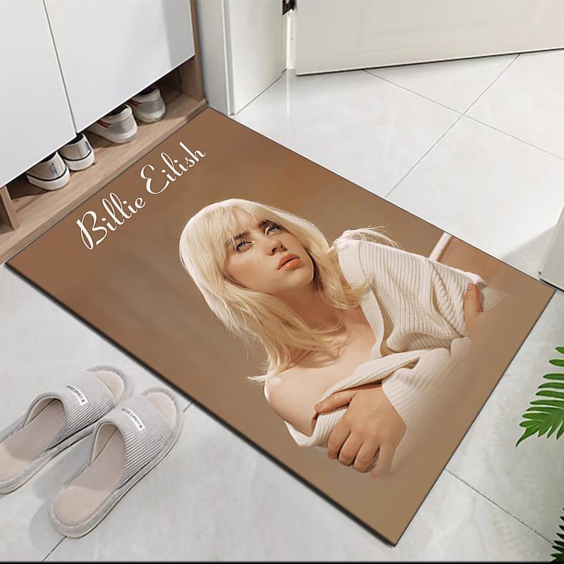 Billie Eilish Teppich mit Aufdruck, für Bürostuhl Wohnzimmer Schlafzimmer Küche Raumdekoration Geschenke.
